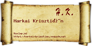 Harkai Krisztián névjegykártya